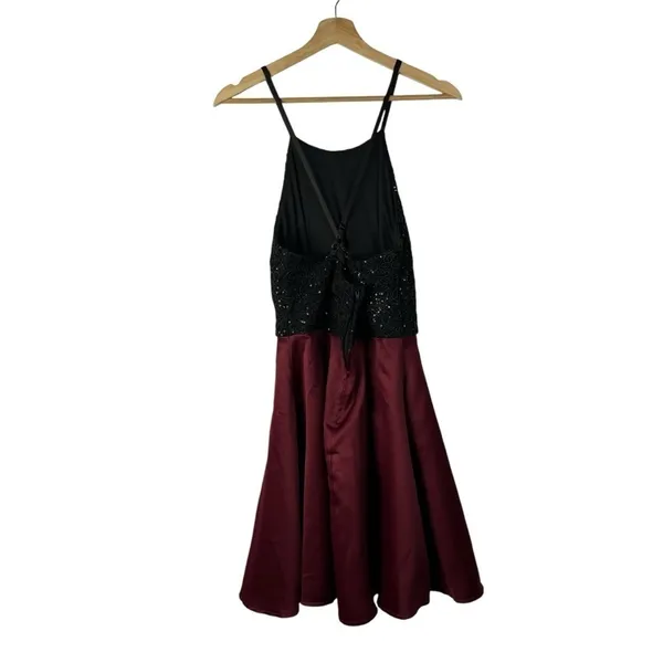 Speechless Black Sequin‎ & Wine Red Fit & Flare Mini Dress 11 - Image 2