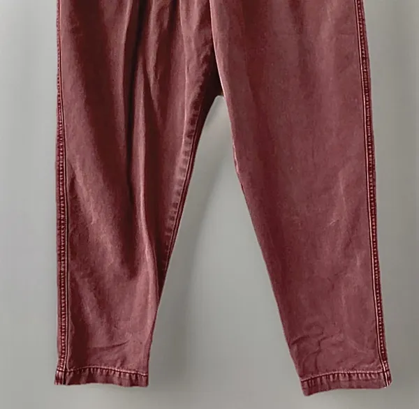 Free People NWOT Margate Pleated Paperbag Waist Burgundy Drawstring Pants, XS - Image 5