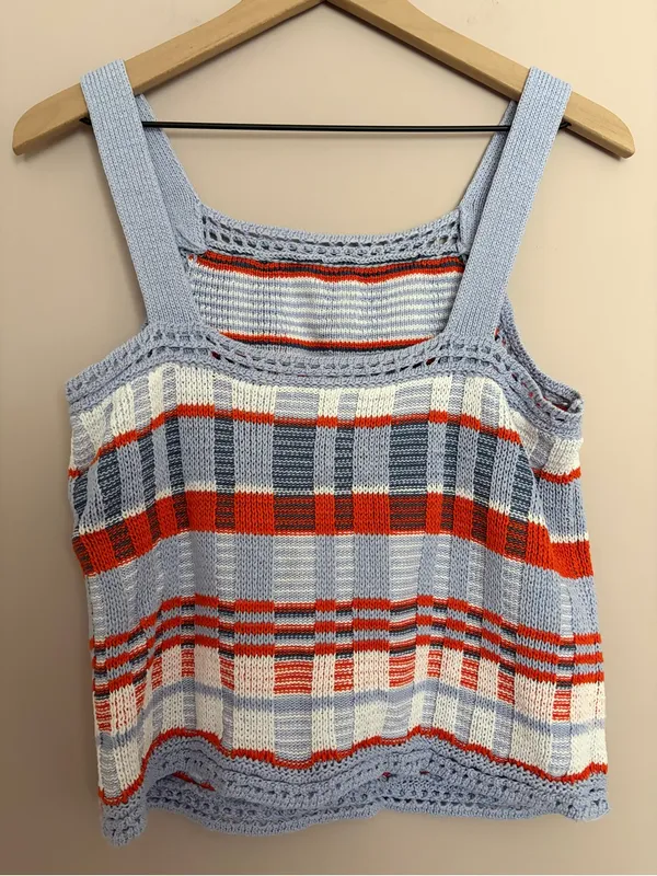 Banana Republic Plaid Cropped Sweater Tank Medium - Image 3