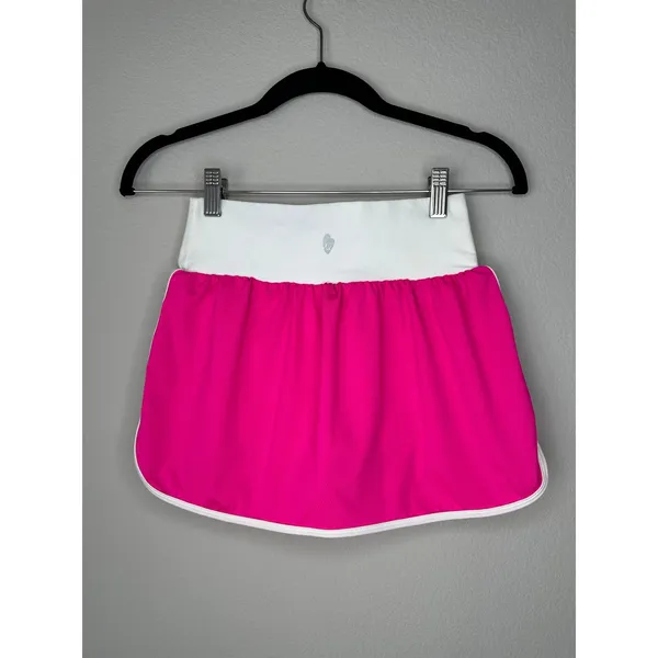 ELLIE Womens Size XS Hot Pink White Cross Front Mini Tennis Golf Skirt Skort - Image 6