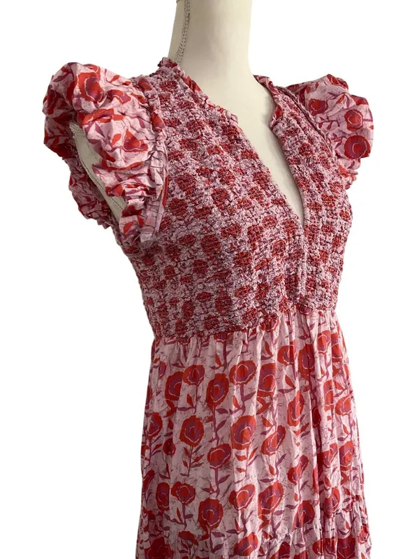 Saylor Almina Maxi Dress in Pink Print Small Womens Long Boho - Image 7