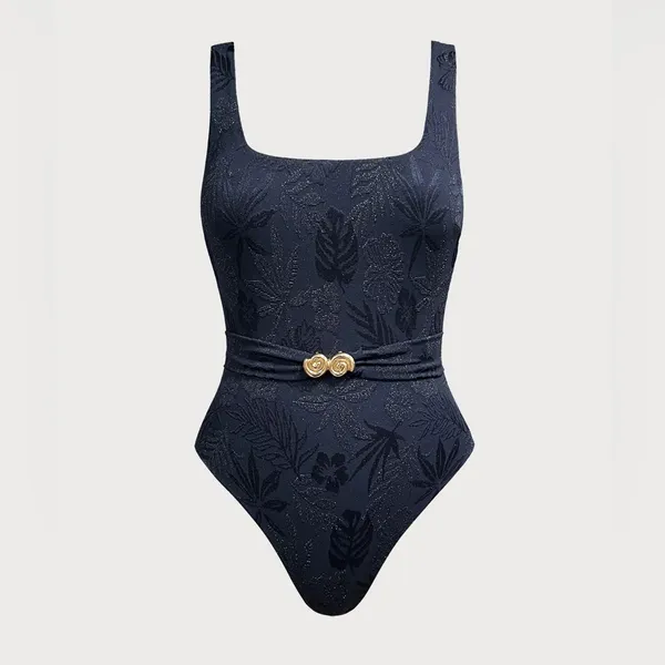 Berlook Blue Shimmer Textured One-Piece Swimsuit - Image 7