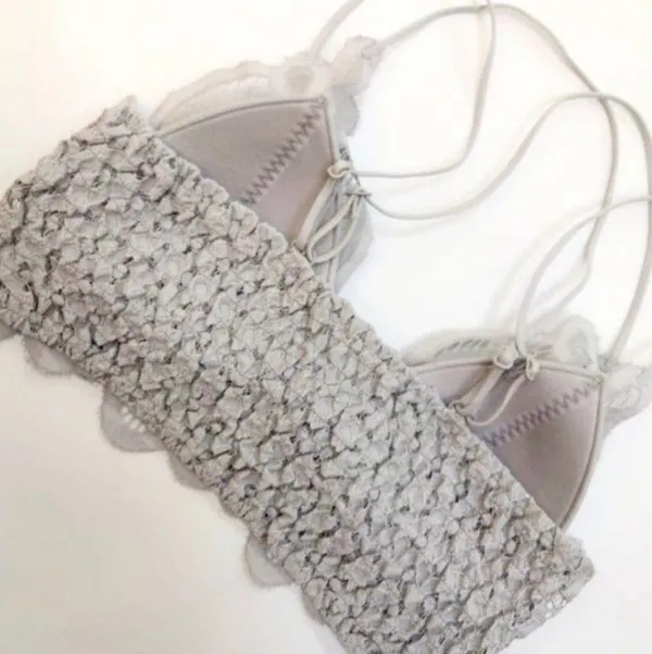 Gray Lace Long Line Bralette Size S - Image 3