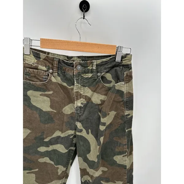 American Eagle Camo Mom Jeans Womens 4 Regular Green Corduroy Super Stretch HE17 - Image 4