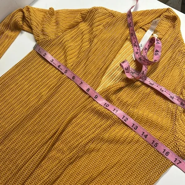 Fall open knit cardigan‎ open front duster lightweight orange yellow transition - Image 5