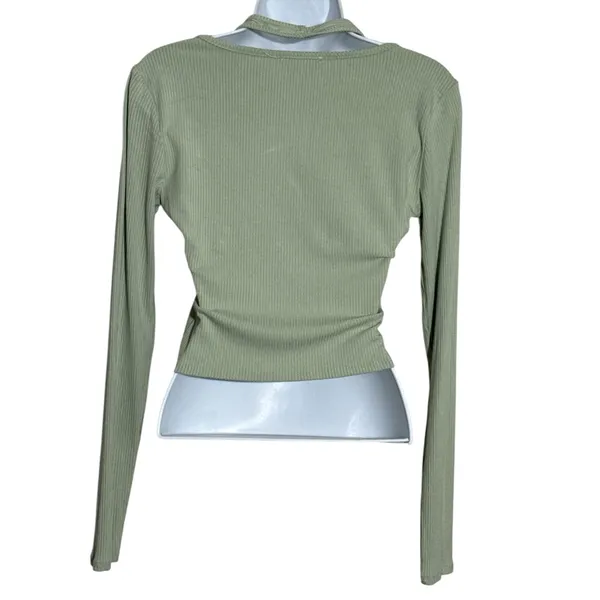 Women's Sage Y2K style halter‎ Long Sleeve Top size XS - Image 2