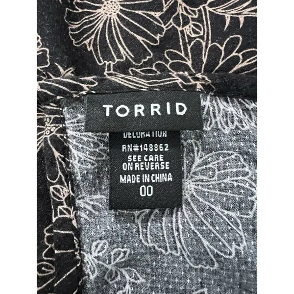 TORRID Size 00 Tiered Babydoll‎ Spaghetti Strap Tank Top Rayon Beach Vacation - Image 3