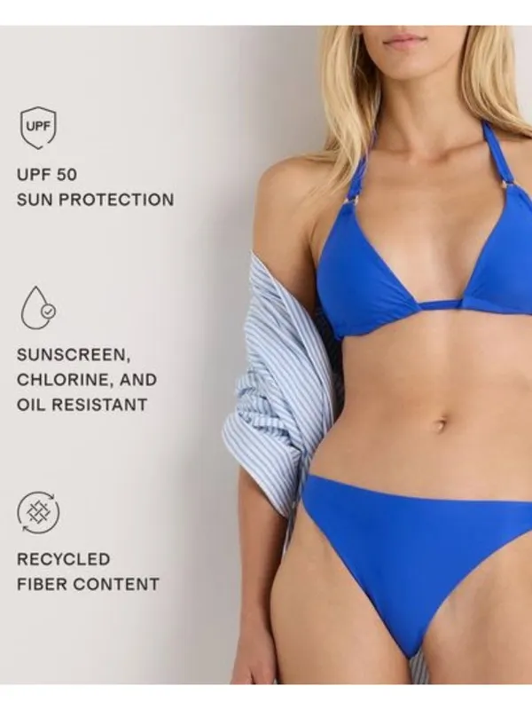 NWT Quince Italian Full Coverage Ring Triangle Bikini Top in Electric Blue - S - Image 7