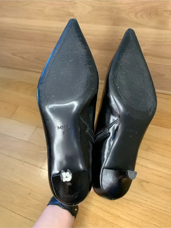 Mango Pointed Heel Ankle Boots in Black - Size 6 - Image 5