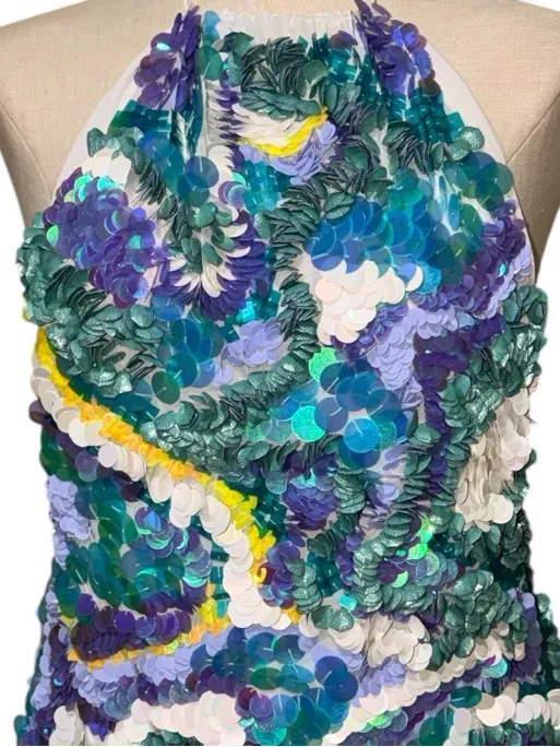 NWT ASOS DESIGN halter embellished mini dress with swirl design sz-6 - Image 7