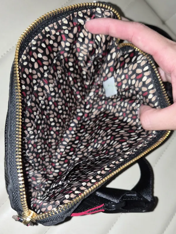 Vera Bradley Black Crossbody Sling Bag with Gold-Tone Zippers - Image 4