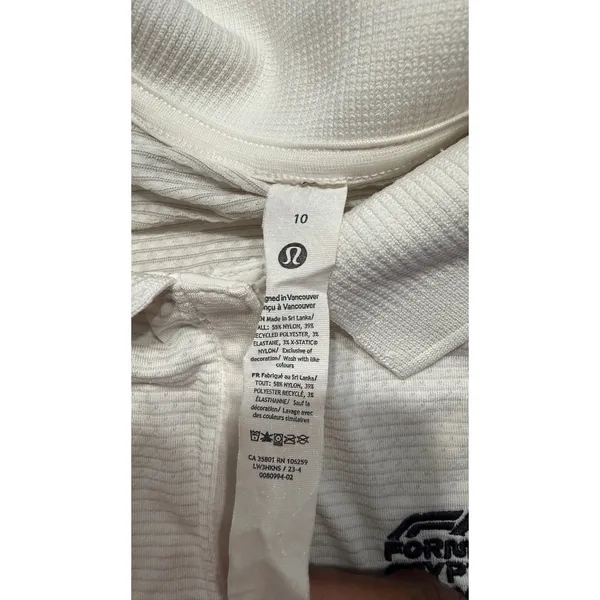 Lululemon F1 Miami Grand Prix Swiftly Tech Short Sleeve Polo White Silver 10 - Image 3