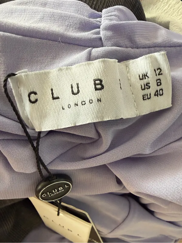 NWT Club L London Lilac Halter Neck Ruched Mini Dress Purple Size 8 - Image 5