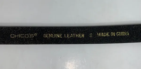 Chico's black leather western retro style womens belt size small - Image 3