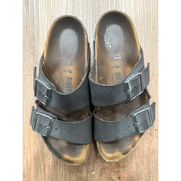 Birkenstock Arizona Black Leather‎ Two Strap Comfort Sandals Women's Size 38 - Image 3