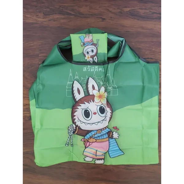 Labubu Chic Kawaii Retro Eco Friendly Trendy Packable Sturdy Reusable Nylon Bag - Image 5