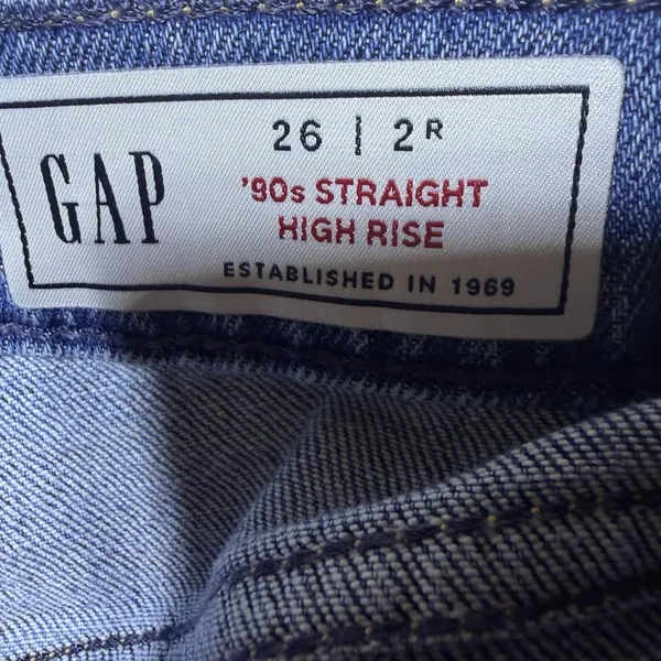 GAP 90s Straight High Rise Jeans Women's Size 26R‎ Blue Medium Wash Denim - Image 8