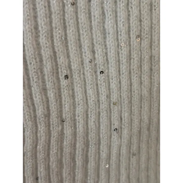 Womens Glitter Knit Scarf White Sparkle Fashion Accessory‎ - Image 2