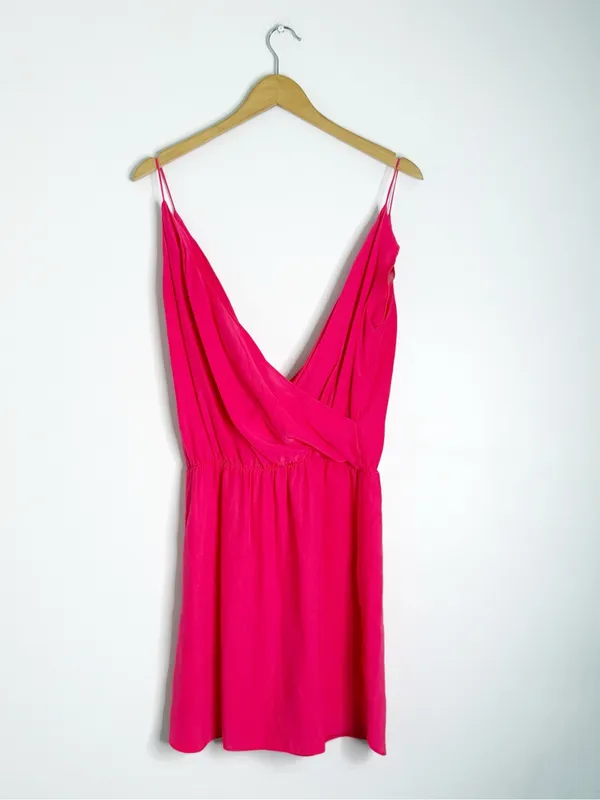 Amanda Uprichard 100% Silk Wrap Dress Pink Small NWT Revolve - Image 6