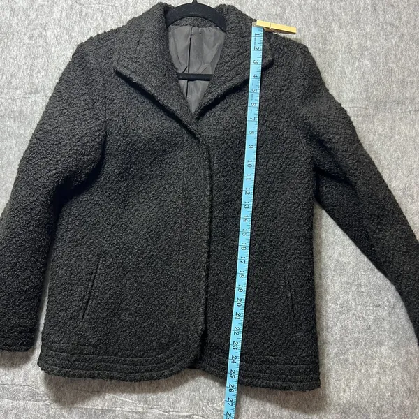 Vintage ILGWU Black Boucle Wool Jacket‎ Union Made Textured Blazer Coat - Image 3
