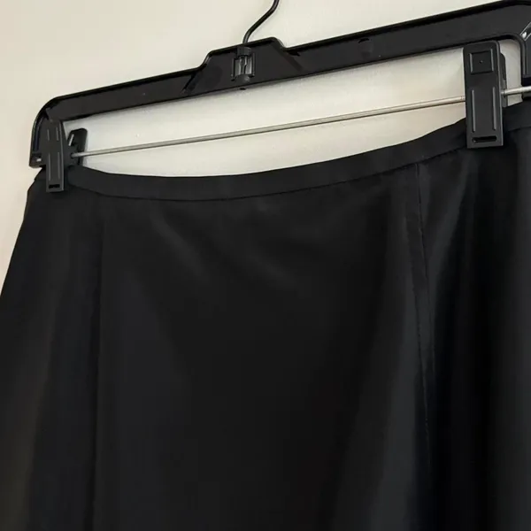 Vintage 90s Cache Black Satin Train Maxi Skirt Formal Prom Whimsigoth Goth 10 - Image 8