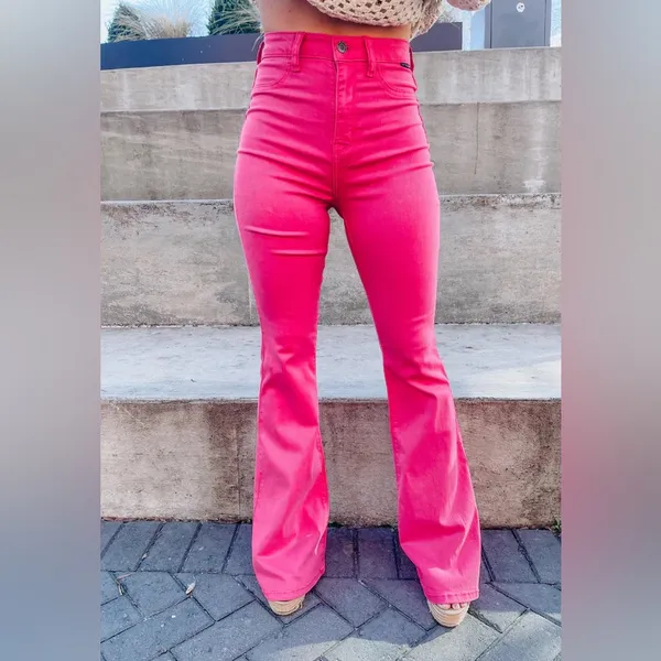 Cello Hot Pink Flare Pants Women’s Size 7 - Image 8