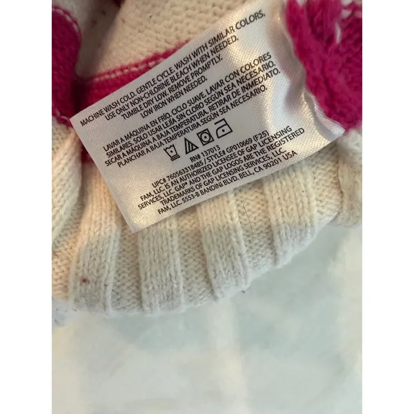 Gap Womens Large‎ Rainbow Stripe Crewneck Sweater Ivory Multi Color Cotton Blend - Image 3