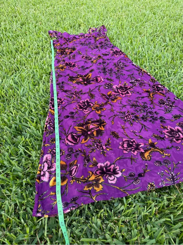 NWT Honey Punch Purple Floral Velvet Burnout Cold Shoulder Midi Dress M - Image 5