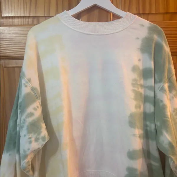 American Eagle Size Small Green Tie Dye Crewneck Sweatshirt - Image 3