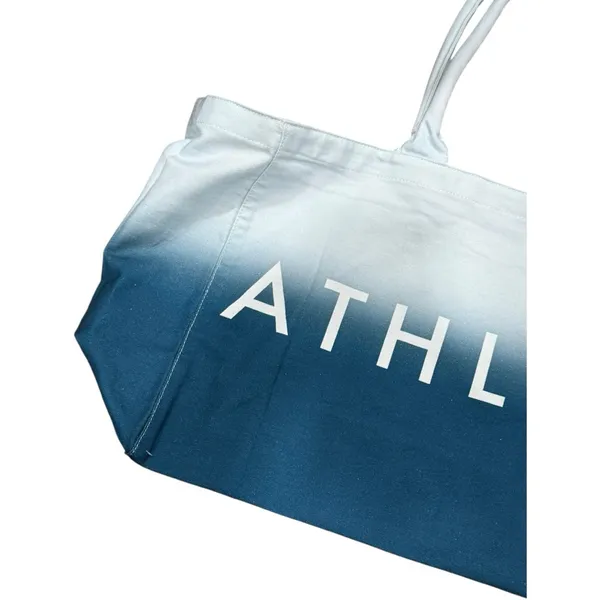 Athleta Oversized Ombré Canvas Tote Bag Blue White Large Beach Gym Travel 2024 - Image 5