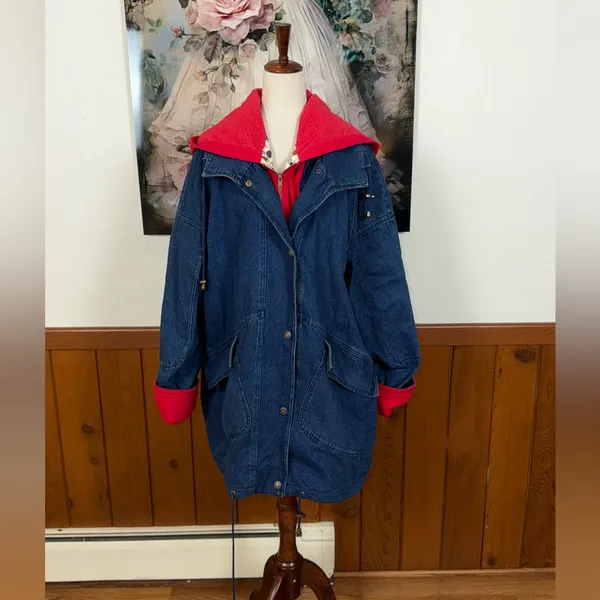 Super Cool Vintage 1980s/90s Stefano Flannel Lined Denim Jacket - Image 6