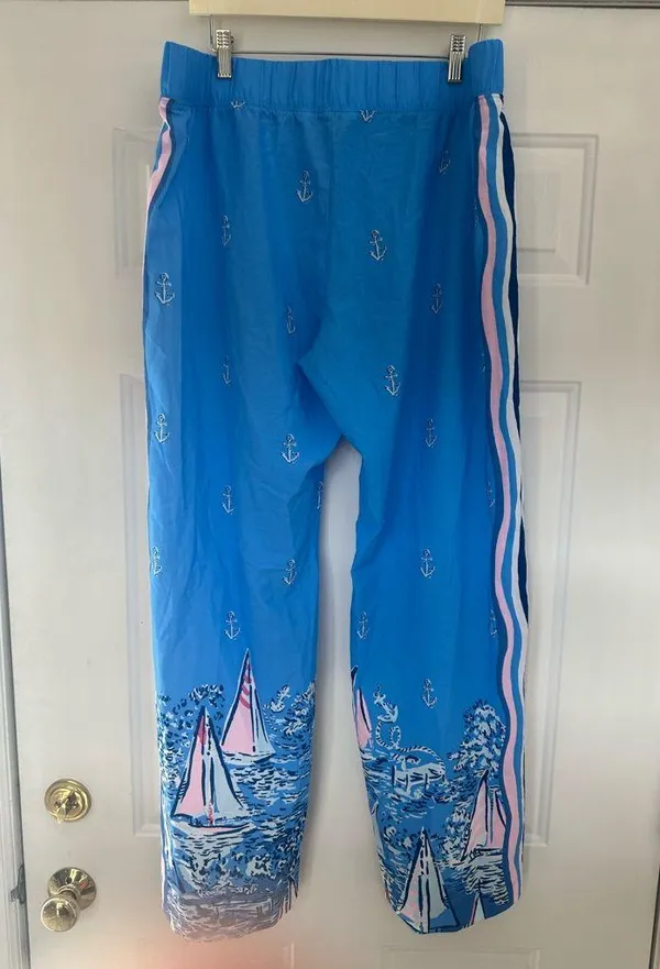 Lilly Pulitzer Bal Harbour Palazzo Wide Leg Pant A Lil Nauti Engineered Lunar Xl - Image 5