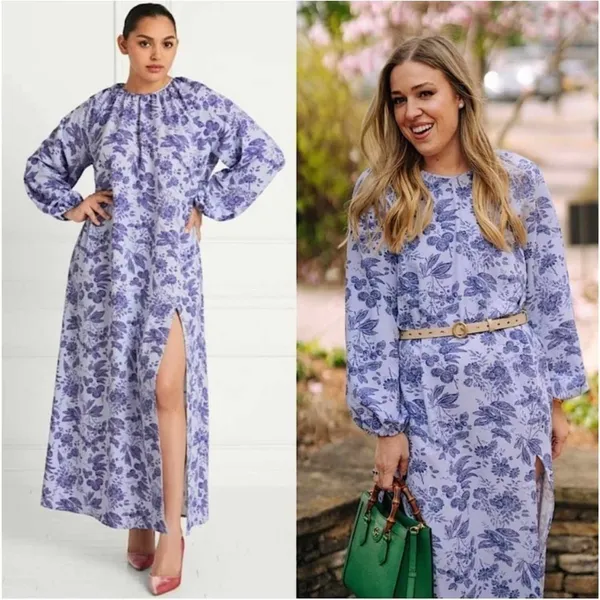 Hill House The Simone Maxi Dress in Lilac Tonal Floral Size XL - Image 4