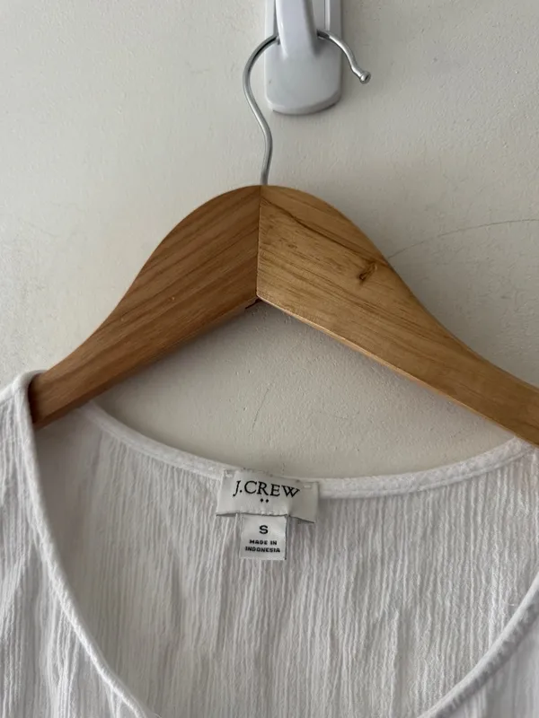 J. Crew Adorable White Fringe Beach Swim Cover Up‎ Tunic Top - Image 9