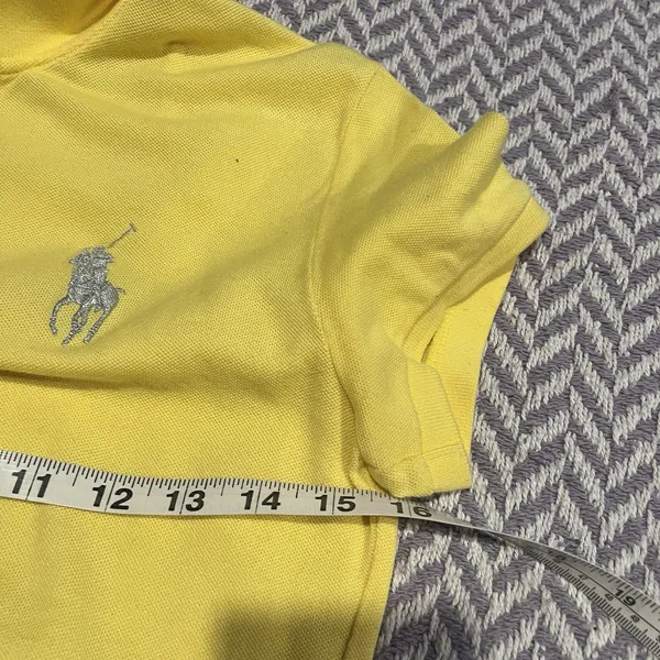 Ralph Lauren Golf Women’s Stretch Polo Shirt Yellow Silver Big Pony Size Small - Image 6