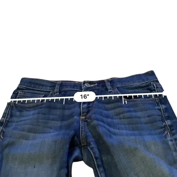 Abercrombie &‎ Fitch Denim Bermuda Shorts Womens 6 Blue Raw Hem Stretch Low Rise - Image 8