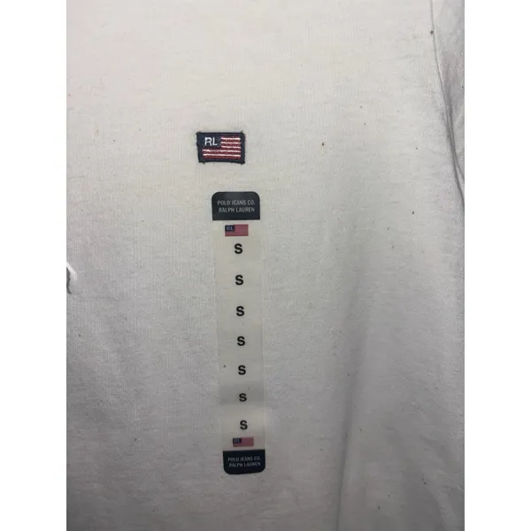 Flawed Y2K Deadstock Ralph Lauren Jeans Co White T-Shirt Flag Logo S - Image 11