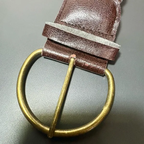 Brown Braided Belt with Gold Buckle - Image 4