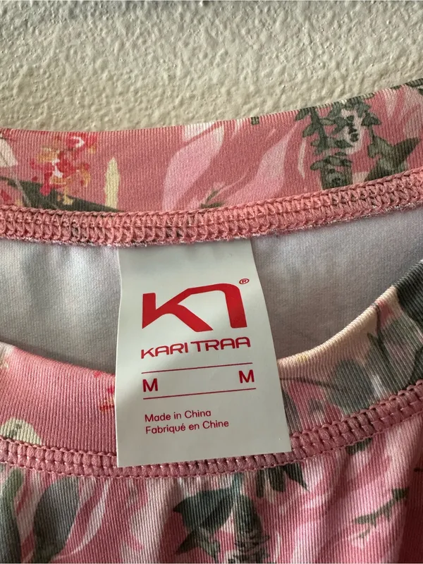 Kari Traa Fryd Base Layer Top - UPF 40+, Long Sleeve lotus pink floral size M - Image 7