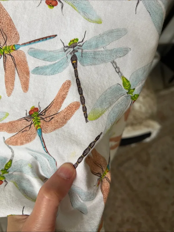 Tom tom white novelty, dragonfly, print, cotton, outdoor mini dress XS - Image 5