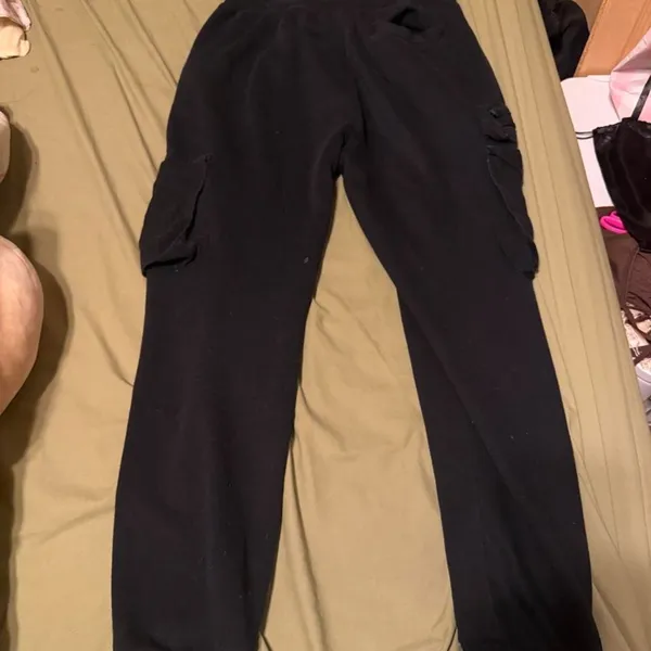 Rebel Minds Black Cargo Jogger Sweatpants Streetwear Size L - Image 2