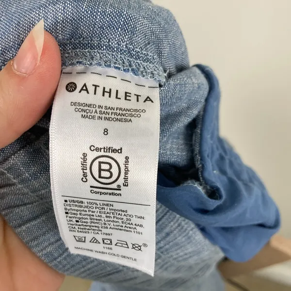Athleta Retreat Linen Jogger Pants Womens Size 8 Blue Casual Pull On Lightweight - Image 7