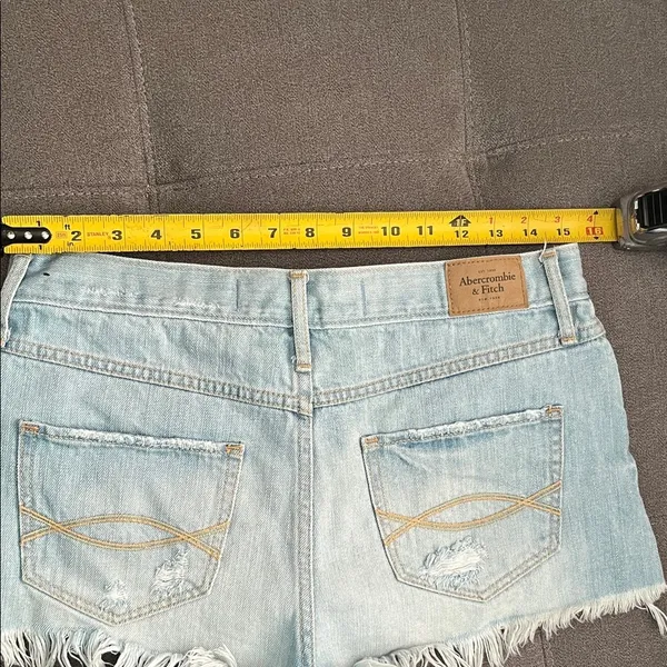 Abercrombie & Fitch Light Blue Denim Shorts used good condition - Image 6