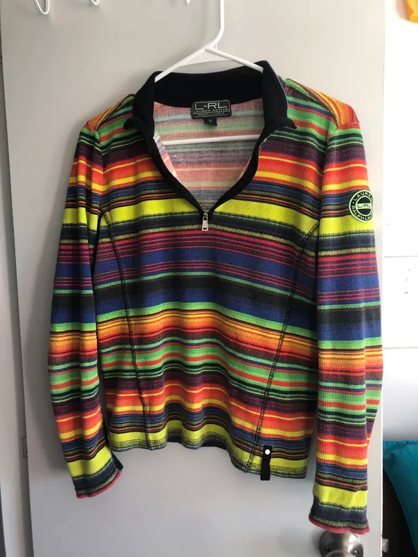 L RL Lauren Active rainbow quarter zip - Image 3