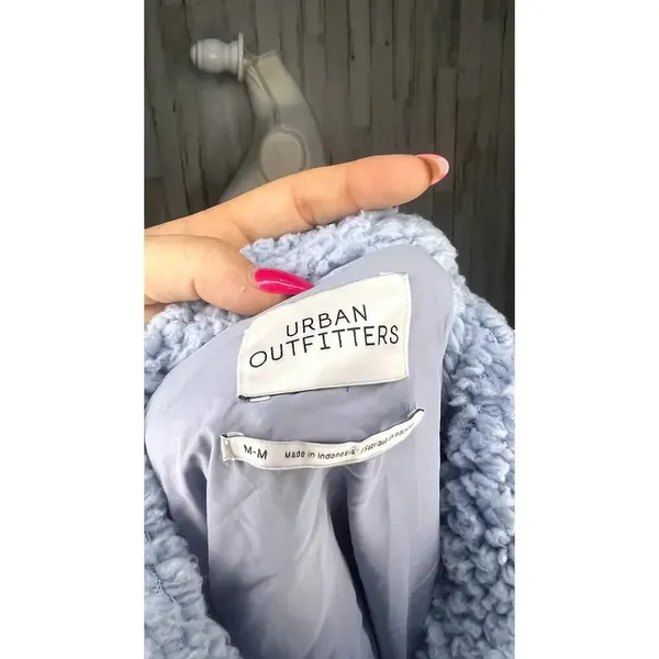 Urban Outfitters Women's Size Medium Blue Casual Winter‎ Sherpa Full Zip Jacket - Image 7