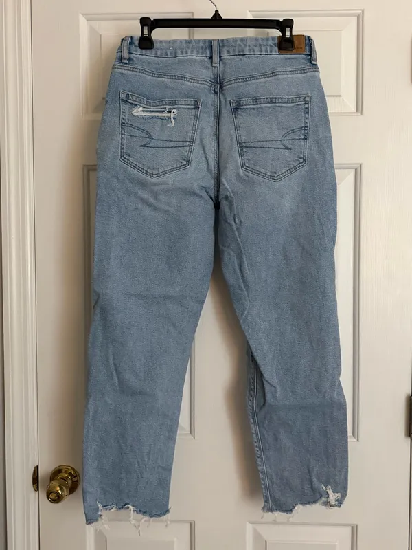 American Eagle Blue Ripped Jeans - Image 2