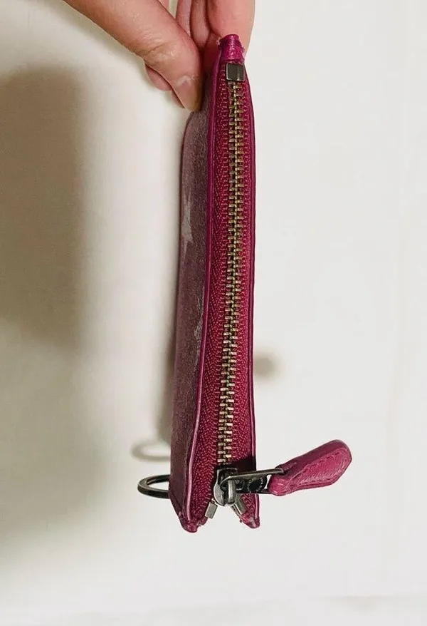Coach canvas coin purse with star print Cranberry Color - Image 3