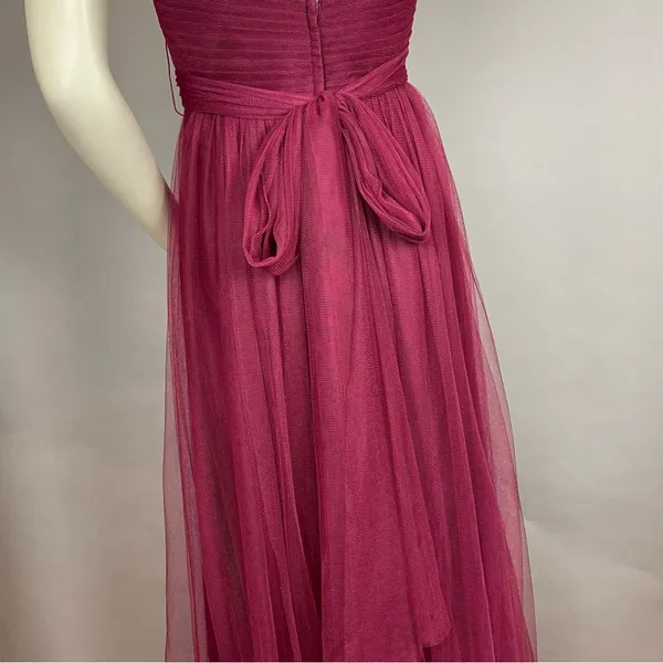 Jenny Yoo‎ Formal Dress Prom Tulle Bridesmaid Size 4 Wine Hollywood Gown Classic - Image 12