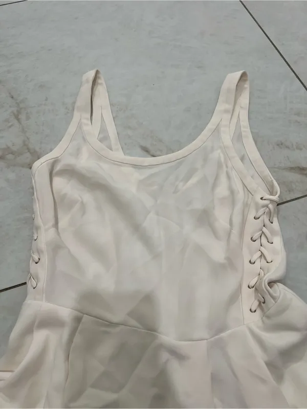 RACHEL Rachel Roy White Lace Up Side Dress Size Medium - Image 3