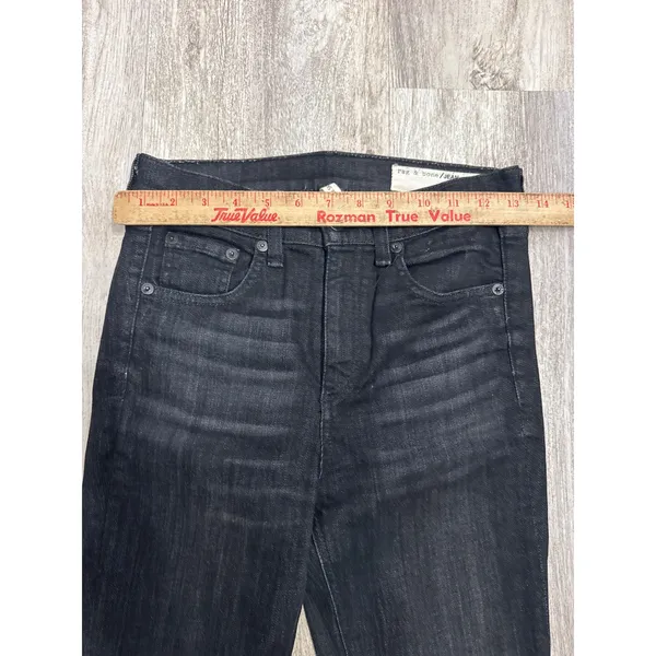 Rag‎ & Bone High Rise Ankle Skinny Jeans Black Lock Size 25 - Image 6